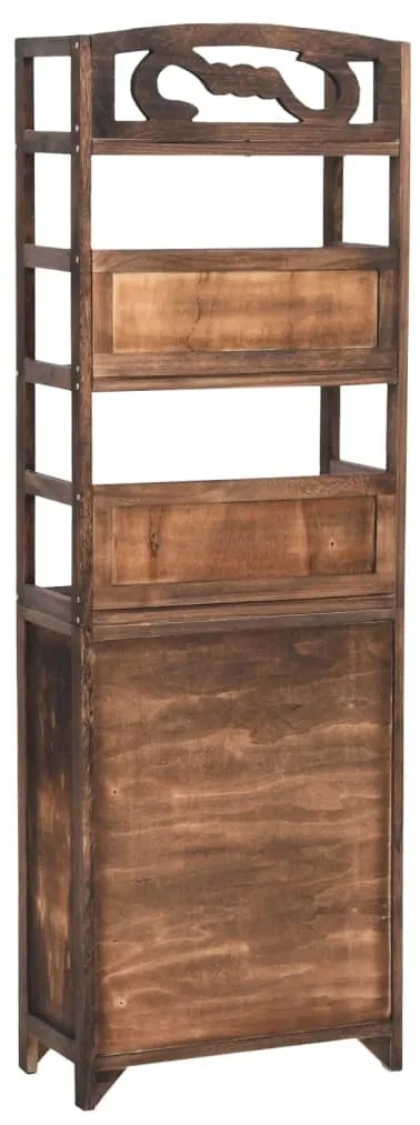 vidaXL Ντουλάπι Βιτρίνα Σκούρο Καφέ 46x24x140 εκ. Μασίφ Ξύλο Παυλώνιας