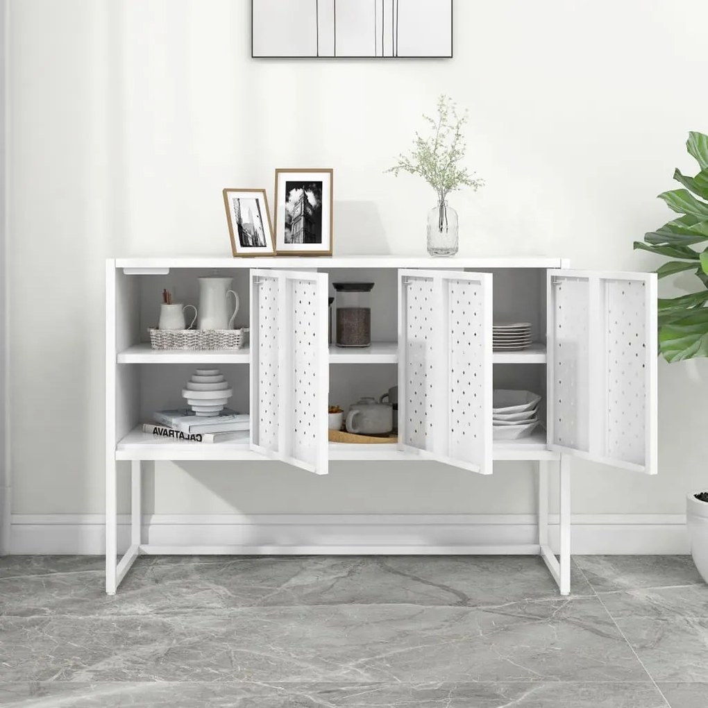 vidaXL Μπουφές Λευκός 105 x 35 x 75 εκ. από Ατσάλι