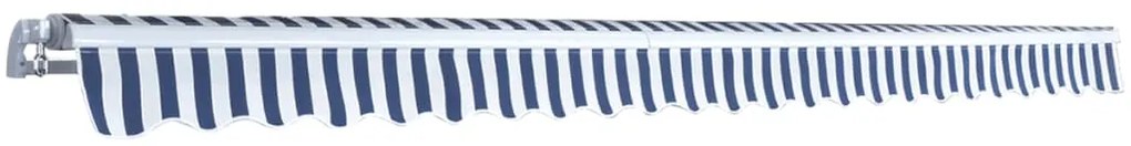 vidaXL Τέντα Αναδιπλούμενη Χειροκίνητη Μπλε / Λευκή 500 εκ.