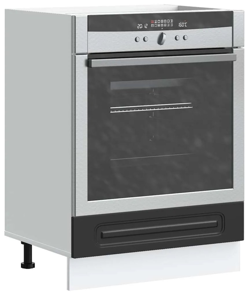 Ντουλάπι φούρνου "Kalmar" Μαύρο μηχανουργημένο ξύλο