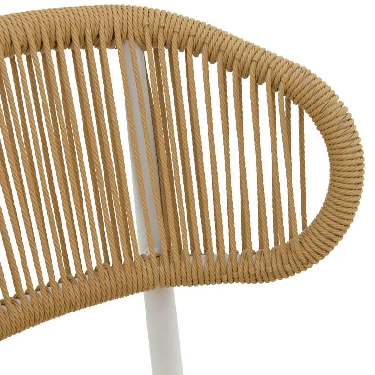 Καρέκλα Agus αλουμινίου-pe rattan στοιβαζόμενη σε λευκή απόχρωση 55x63x77εκ 55x63x77 εκ.