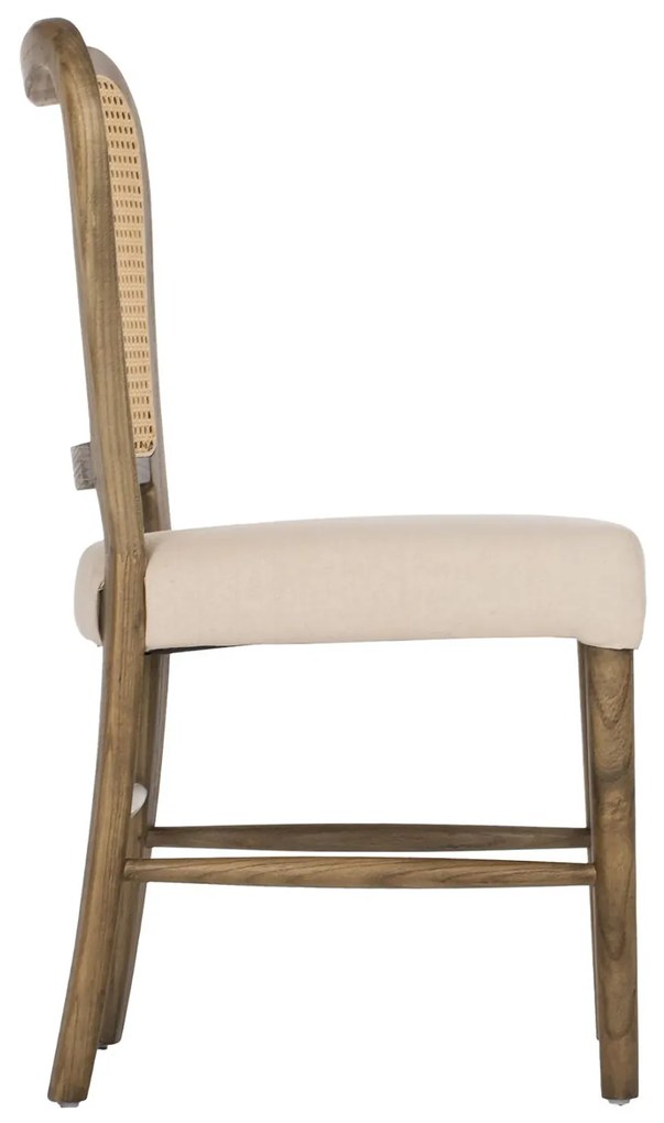 Καρέκλα C9406.04 Ξύλο Toon με Rattan και Ύφασμα 47x52x91,5Υεκ. 47x52x91.5 εκ.