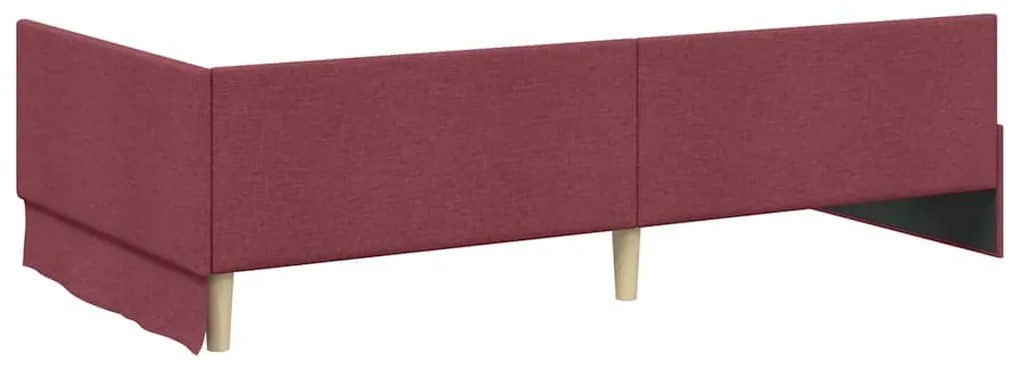 vidaXL Κρεβάτι Γωνίας Μπορντό 90 x 200 cm Ύφασμα και Έργο ξύλου