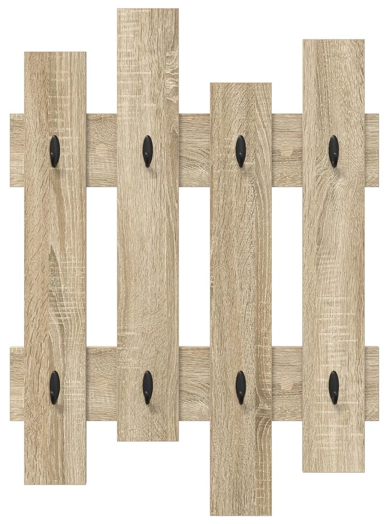 vidaXL Τοίχου Κρεμάστρα Sonoma Oak 60 x 3 x 82 εκ Επεξεργασμένο ξύλο
