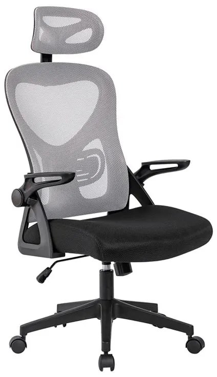 BF3050 Πολυθρόνα Γραφείου- Διευθυντή, Mesh Μαύρο-Γκρι, Μπράτσα up-down 63x63x118/128cm
