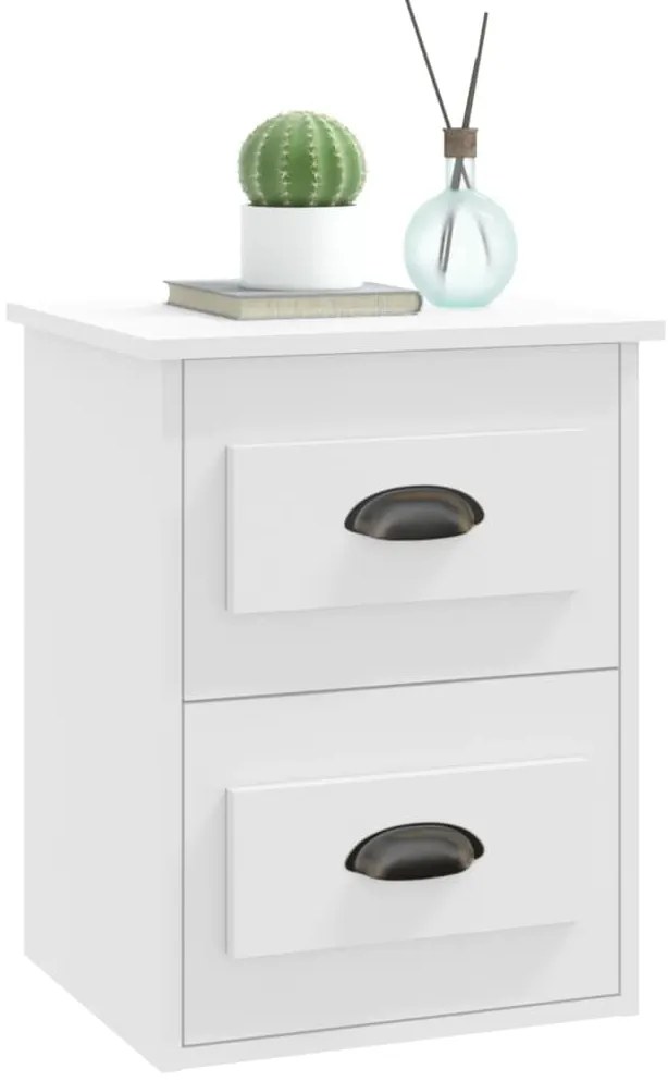 vidaXL Κομοδίνα Επιτοίχια 2 τεμ. Λευκά 41,5x36x53 εκ.