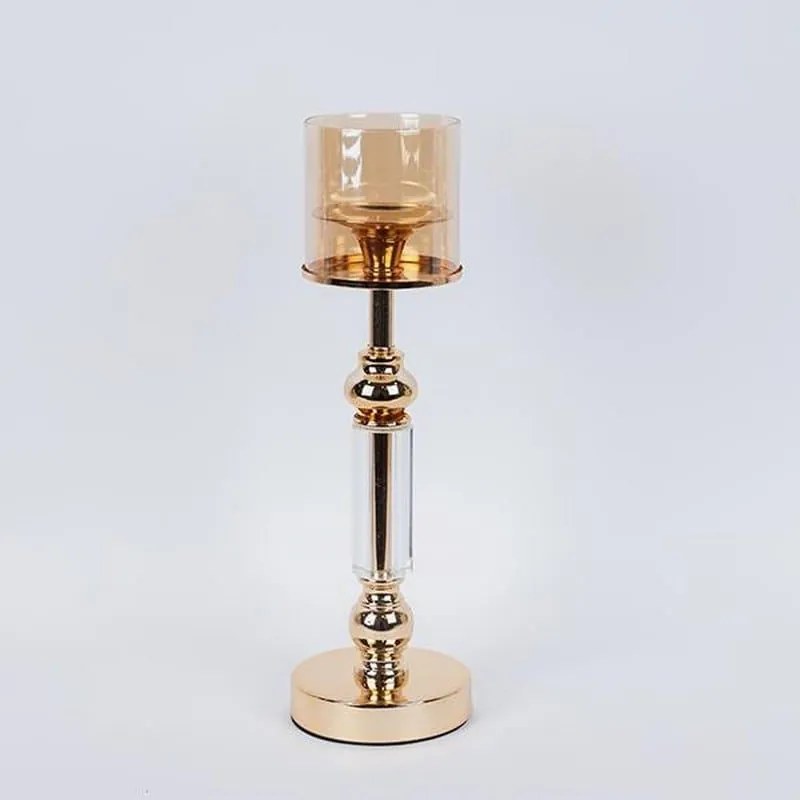 Κηροπήγιο Μεταλλικό 752-24092 12x44cm Gold Estheti Home Metal, Glass