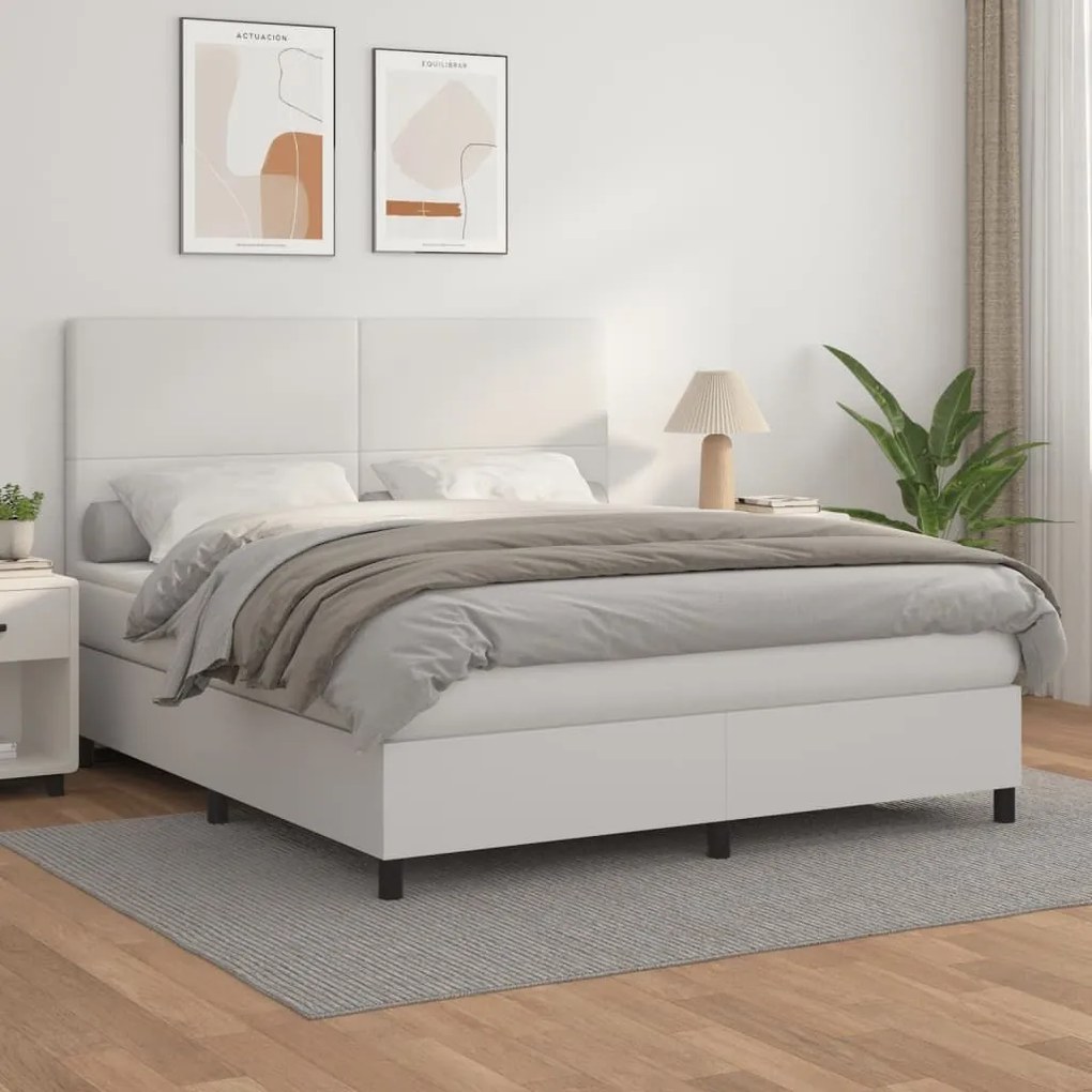 ΚΡΕΒΑΤΙ BOXSPRING ΜΕ ΣΤΡΩΜΑ ΛΕΥΚΟ 160X200ΕΚ.ΑΠΟ ΣΥΝΘΕΤΙΚΟ ΔΕΡΜΑ 3142732