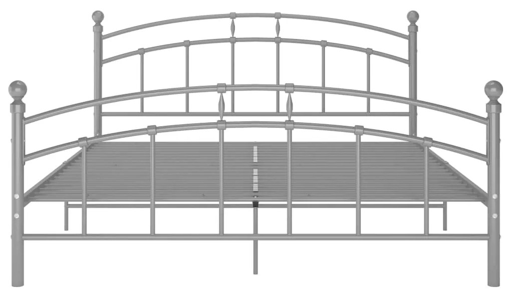 vidaXL Πλαίσιο Κρεβατιού Γκρι 140 x 200 εκ. Μεταλλικό