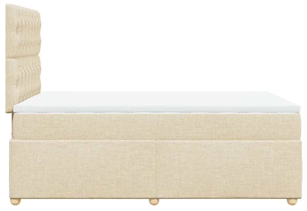 vidaXL Κρεβάτι Boxspring με Στρώμα Κρεμ 120x190 εκ. Υφασμάτινο