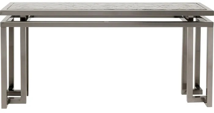 Κονσόλα Rush Μεταλλική/Γυαλί Ασημί 160x45x76εκ. - Ασημί