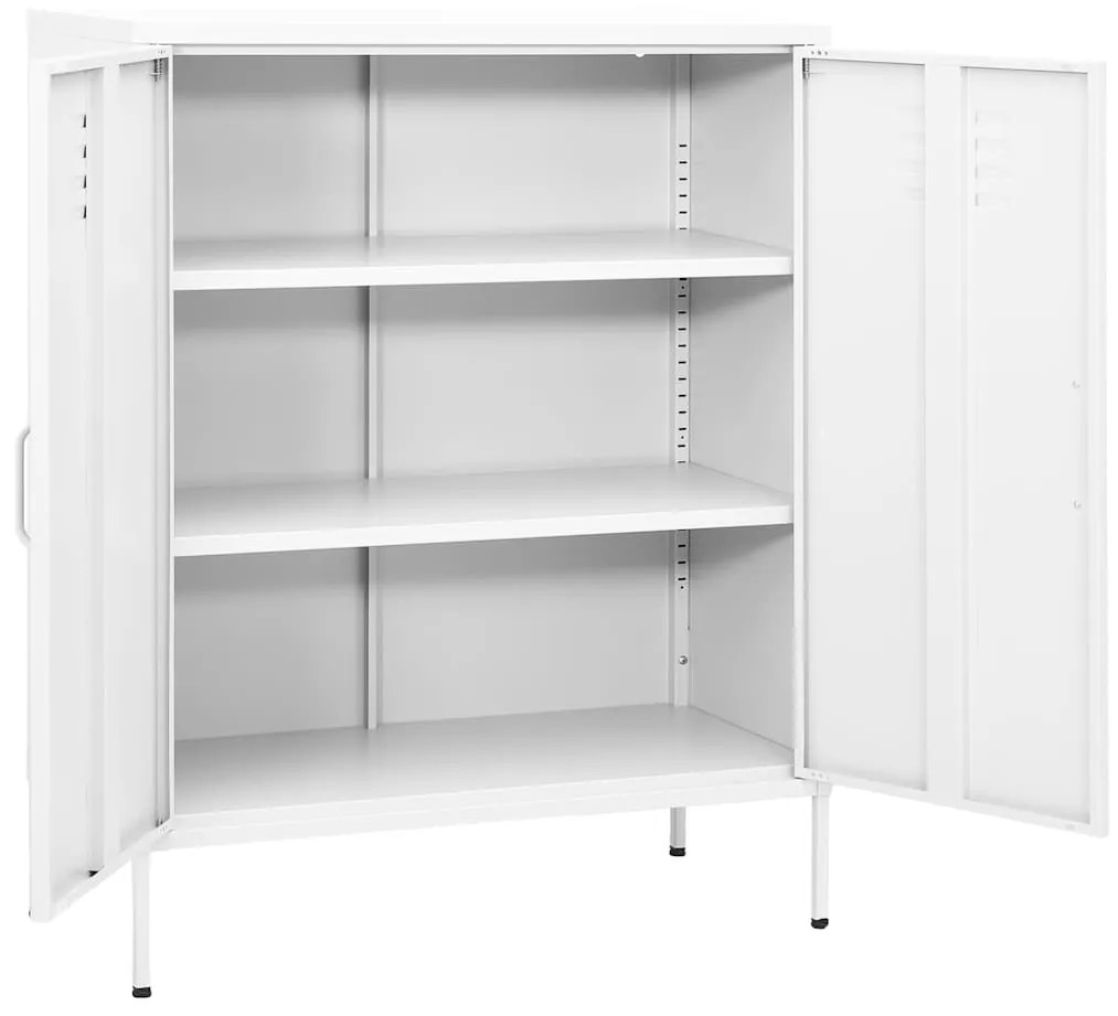 vidaXL Ντουλάπι Αποθήκευσης Λευκό 80 x 35 x 101,5 εκ. Ατσάλινο