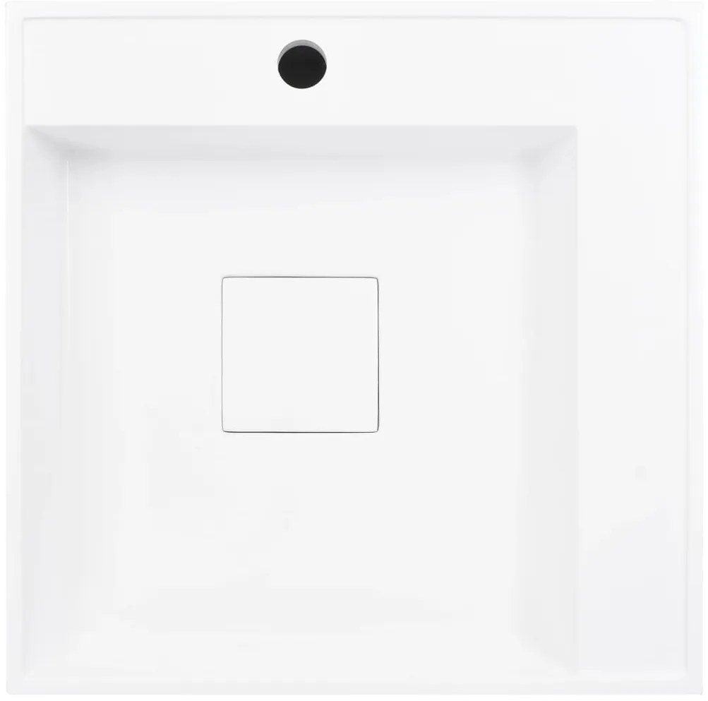 vidaXL Νιπτήρας Λευκός 50x50x12,3 εκ. Συνθετικός από Τεχνητό Μάρμαρο