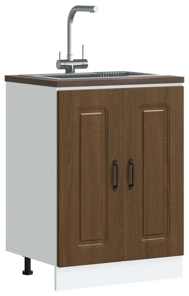 Ντουλάπι βάσης νεροχύτη Kalmar Καφέ δρυς 60x46x81,5 εκ.