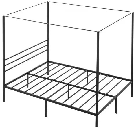 VEVOR Queen Size Canopy Bed Frame Metal Canopy Bed with Four Posters Black