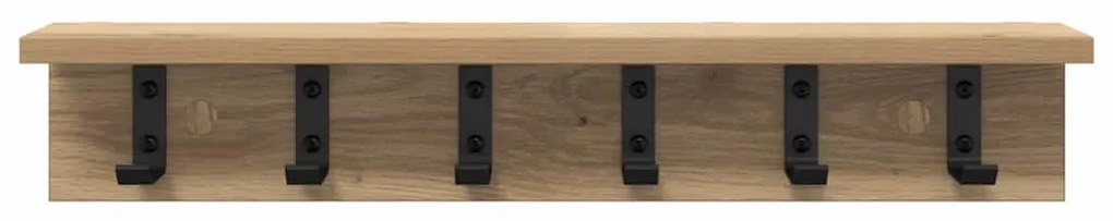 vidaXL Τοίχου Κρεμάστρα με ράφι artisan δρυς 60 x 10.5 x 10.5 εκ