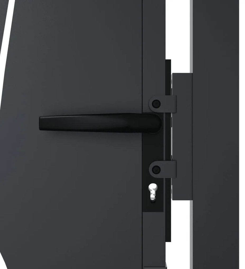 vidaXL Πόρτα Κήπου Ανθρακί 100x200 εκ. Σχέδιο Χαλυβδόφυλλου