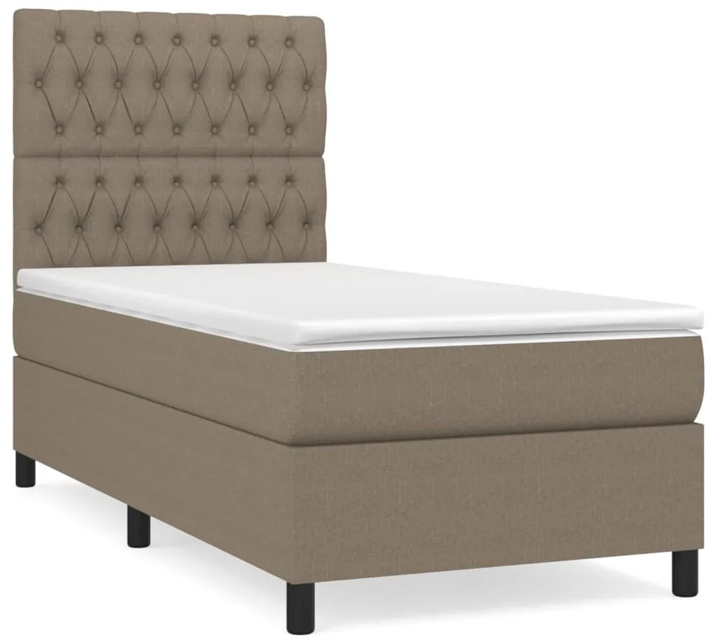 ΚΡΕΒΑΤΙ BOXSPRING ΜΕ ΣΤΡΩΜΑ TAUPE 100 X 200 ΕΚ. ΥΦΑΣΜΑΤΙΝΟ 3141997