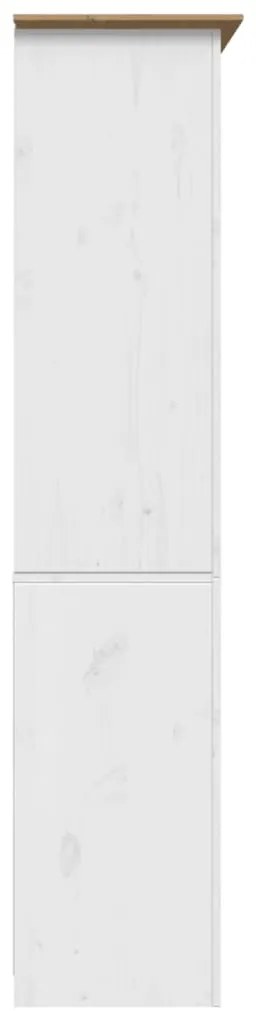 vidaXL Βιβλιοθήκη BODO Λευκή/Καφέ 82x40x173 εκ. από Μασίφ Ξύλο Πεύκου