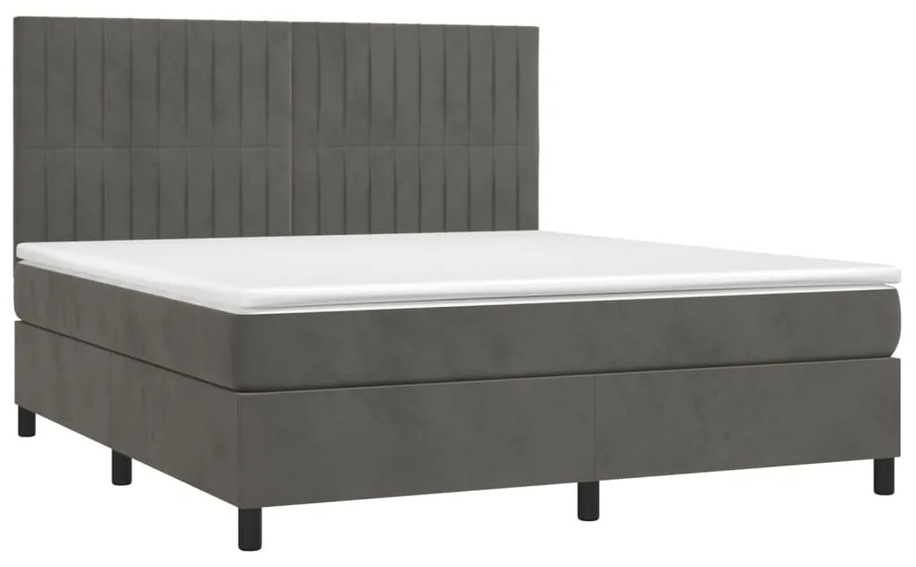 ΚΡΕΒΑΤΙ BOXSPRING ΜΕ ΣΤΡΩΜΑ ΣΚΟΥΡΟ ΓΚΡΙ 180X200 ΕΚ. ΒΕΛΟΥΔΙΝΟ 3143158