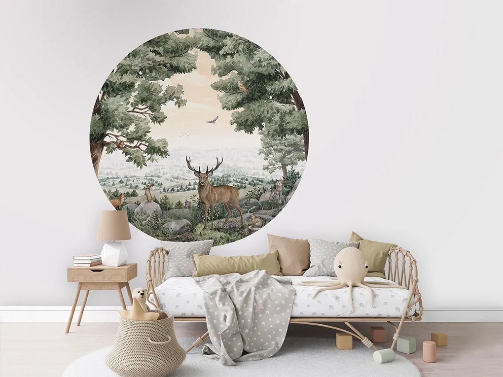 Forest Vista Ταπετσαρια Τοιχου Πρασινο Στρογγυλη 80cm