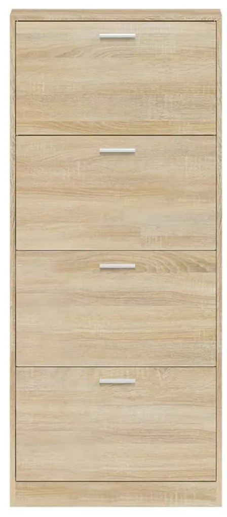 vidaXL Παπουτσοθήκη Χρώμα Δρυός 59x17x150 εκ. από Επεξεργασμένο Ξύλο