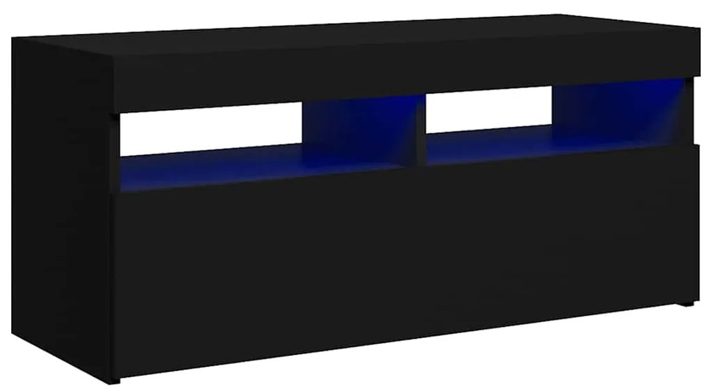 vidaXL Έπιπλο Τηλεόρασης με LED Μαύρο 90 x 35 x 40 εκ.