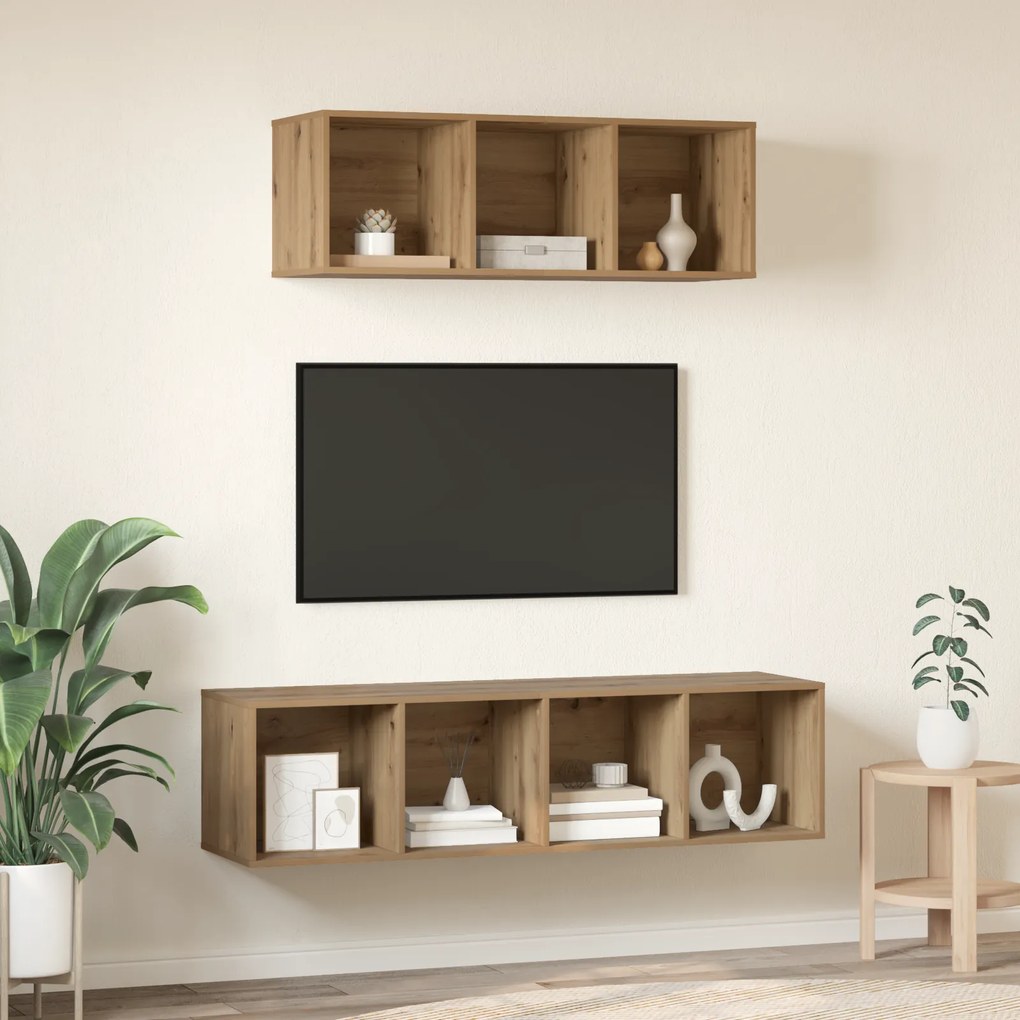 vidaXL Σετ Τηλεοπτικού Κάδου 2 pcs artisan δρυς 37 x 37 x 142.5 εκ