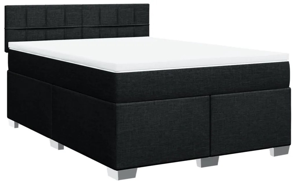 ΚΡΕΒΑΤΙ BOXSPRING ΜΕ ΣΤΡΩΜΑ ΜΑΥΡΟ 160X200 ΕΚ. ΥΦΑΣΜΑΤΙΝΟ 3288241