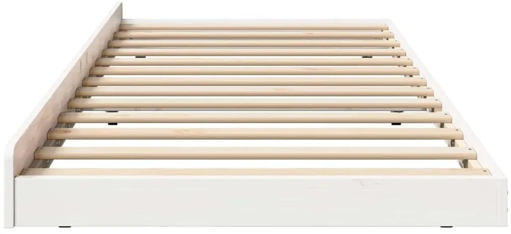 vidaXL Σκελετός Κρεβατιού Λευκό 80 x 200 cm Μασίφ ξύλο πεύκου