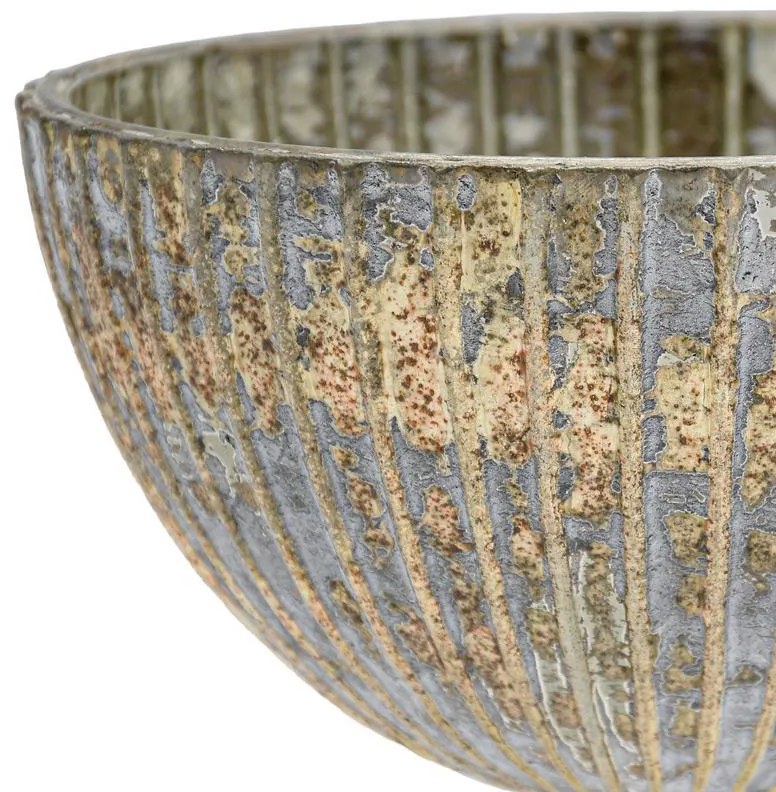 Γυάλινη Κουπ με βάση FL1946 Fylliana Μεταλλικό φινίρισμα 18x16 εκ. 18x18x16 εκ.