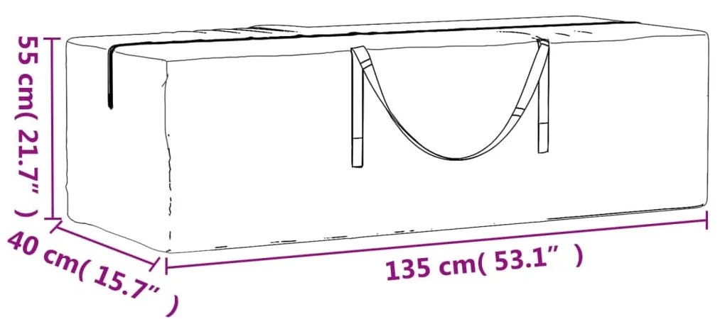 Τσάντες Αποθ. Μαξιλαριών 2 τεμ Μαύρες 135x40x55εκ Πολυαιθυλένιο - Μαύρο