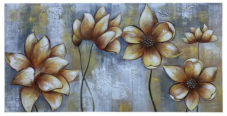 ΠΙΝΑΚΑΣ ΜΕ ΚΑΜΒΑ &quot;BROWN FLOWERS&quot; 120*2.8*60