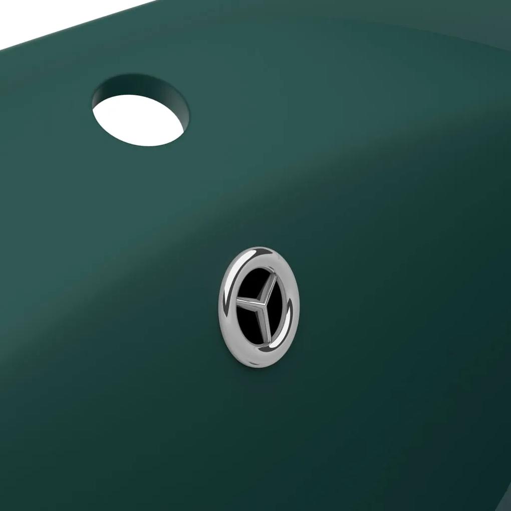 vidaXL Νιπτήρας με Υπερχείλ. Οβάλ Σκ. Πράσινο Ματ 58,5x39 εκ Κεραμικός
