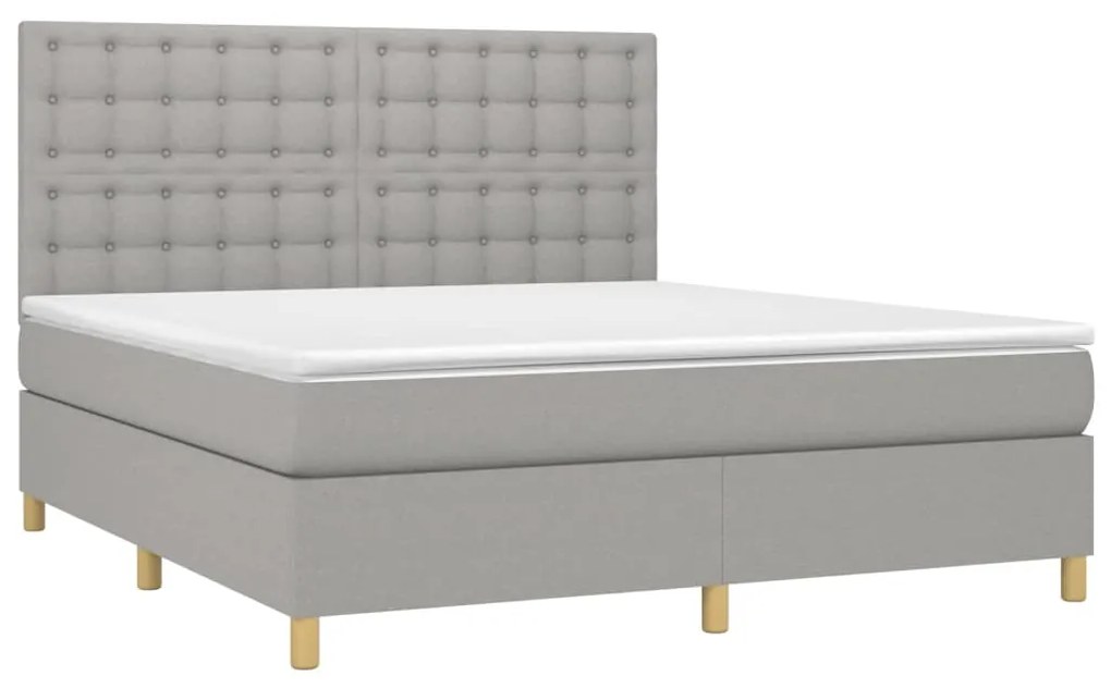 vidaXL Κρεβάτι Boxspring με Στρώμα Αν. Πράσινο 160x200εκ Υφασμάτινο