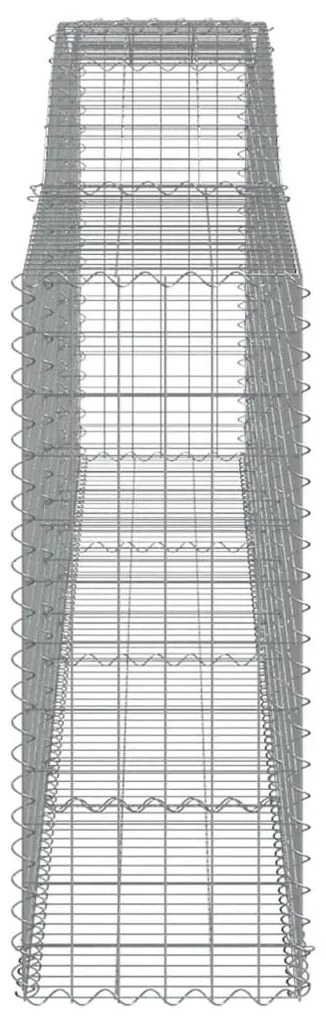 Συρματοκιβώτιο Τοξωτό 400x50x120/140εκ. από Γαλβανισμένο Χάλυβα - Ασήμι