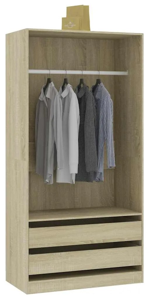 vidaXL Ντουλάπα Χρώμα Sonoma Δρυς 100 x 50 x 200 εκ. από Επεξ. Ξύλο