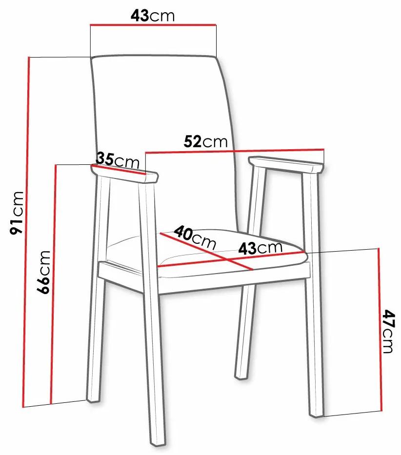Καρέκλα Victorville 336, Σκούρο γκρι, Μαύρο, 91x43x40cm, 7 kg, Ταπισερί, Ξύλινα, Μπράτσα, Ξύλο: Σημύδα | Epipla1.gr