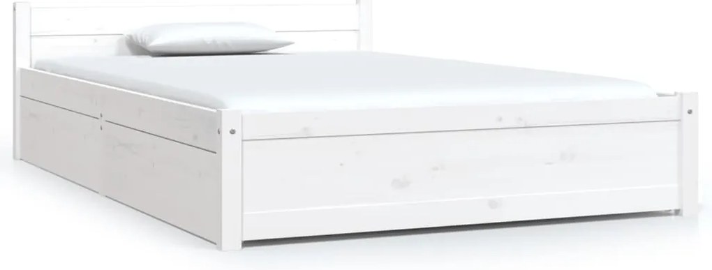 vidaXL Πλαίσιο Κρεβατιού με Συρτάρια Λευκό 120x190 εκ. Small Double