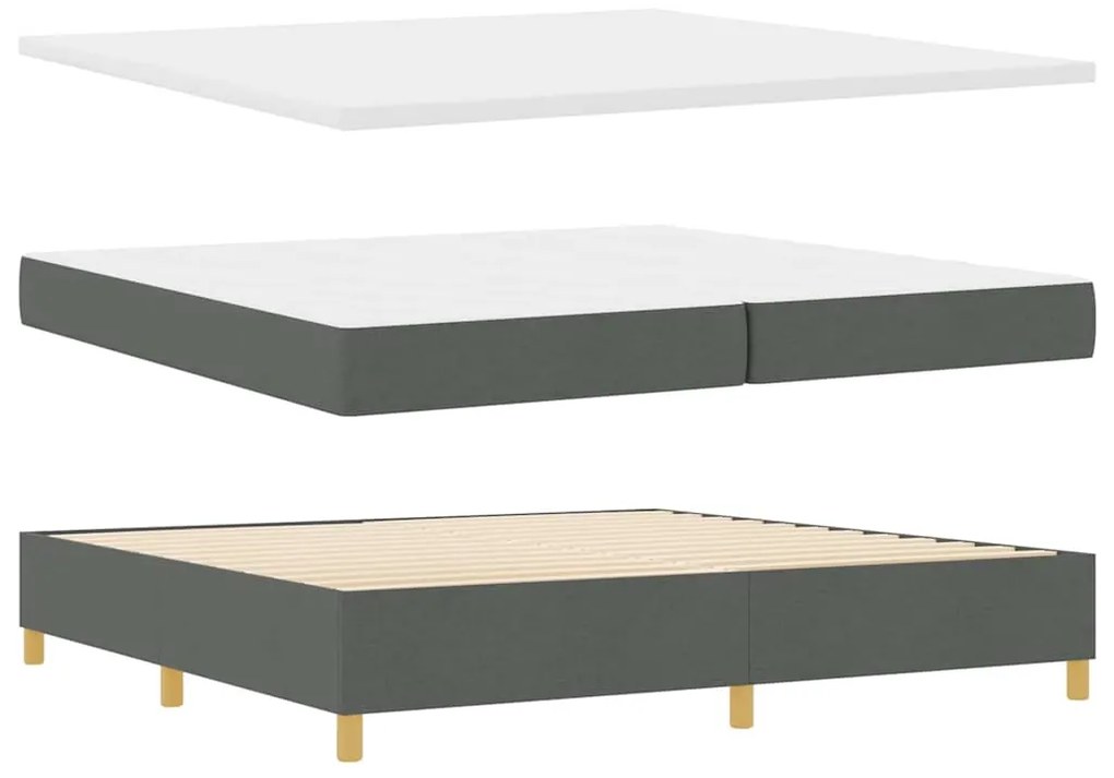 vidaXL Κρεβάτι με ελατήρια με στρώμα Γκρι 200 x 200 cm ύφασμα