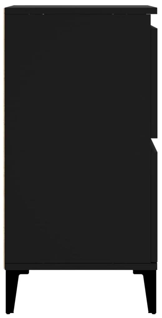 Ντουλάπια 2 τεμ. Μαύρα 60x35x70 εκ. Επεξεργασμένο Ξύλο - Μαύρο