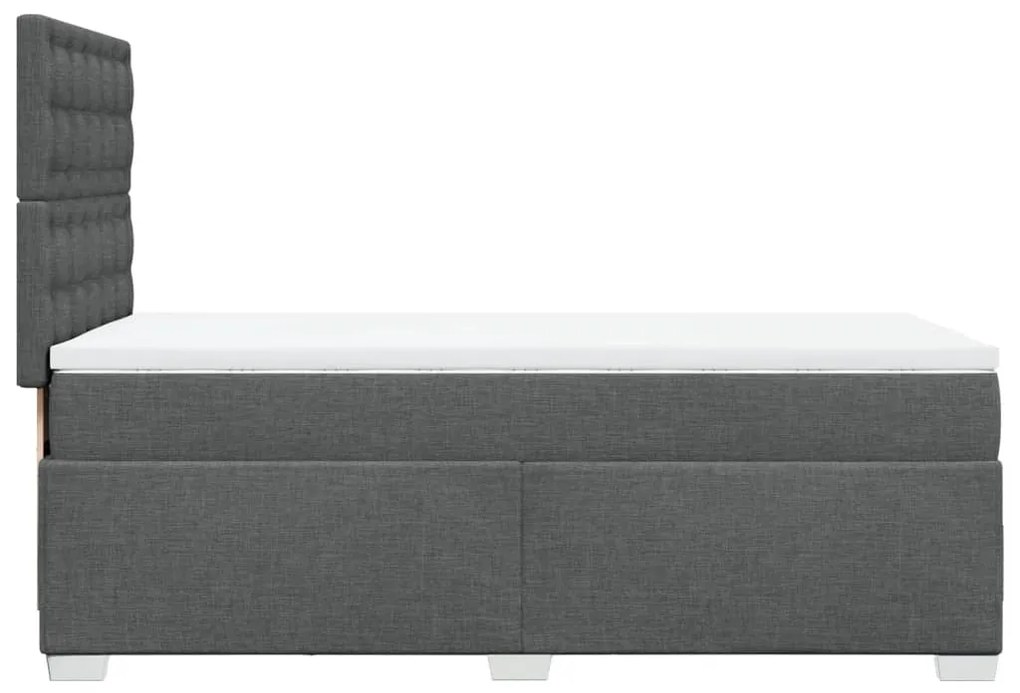 ΚΡΕΒΑΤΙ BOXSPRING ΜΕ ΣΤΡΩΜΑ ΣΚΟΥΡΟ ΓΚΡΙ 100X200 ΕΚ. ΥΦΑΣΜΑΤΙΝΟ 3290414