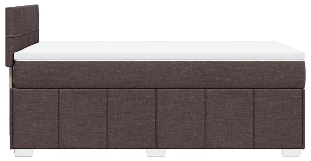 vidaXL Κρεβάτι Boxspring με Στρώμα Σκούρο Καφέ 80x200 εκ. Υφασμάτινο