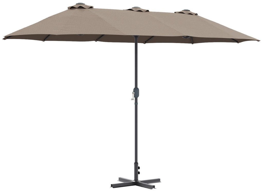 vidaXL Ομπρέλα Κήπου Taupe 370 x 197 x 239 εκ