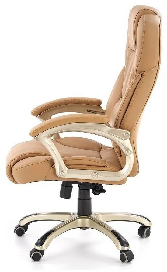 Καρέκλα γραφείου Houston 189, Ανοιχτό καφέ, 112x67x70cm, 15 kg, Με μπράτσα, Με ρόδες, Μηχανισμός καρέκλας: Κλίση | Epipla1.gr