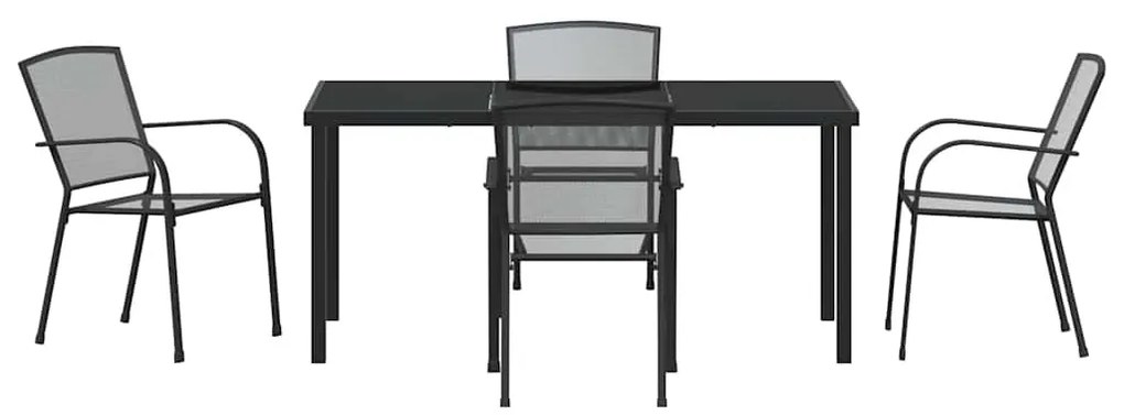 vidaXL Σέτ φαγητού για κήπο 5 pcs Ανθρακί Χάλυβας με επίστρωση πούδρας