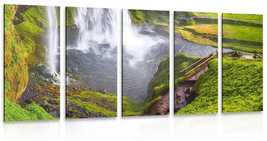 Εικόνα 5 μερών Καταρράκτης Seljalandsfoss - 100x50
