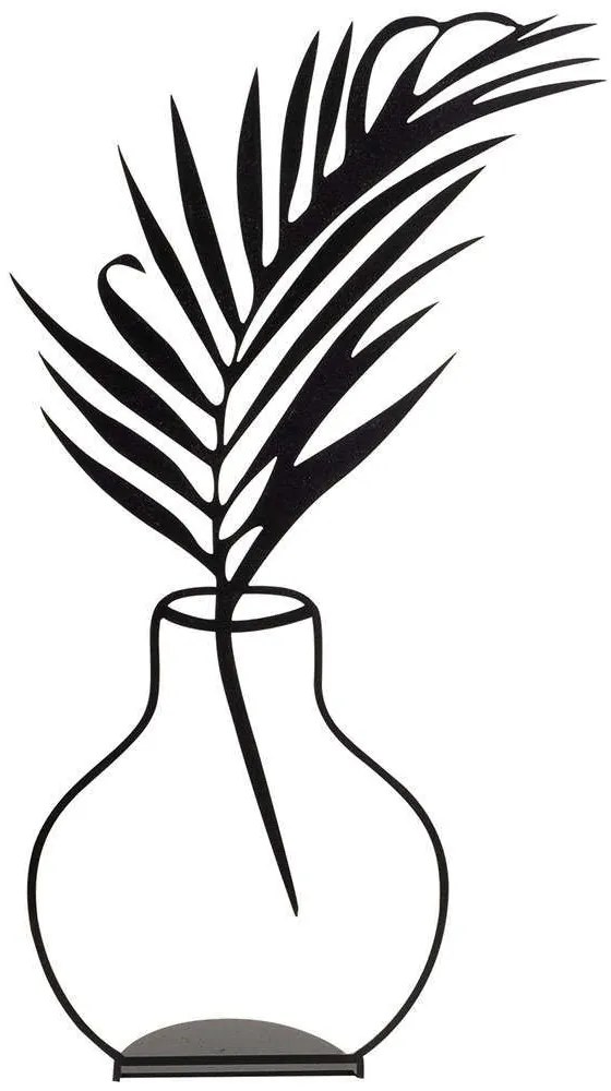Διακοσμητικό Επιτραπέζιο Flowerpot 565TNL1165 20x39cm Black Aberto Design Metal