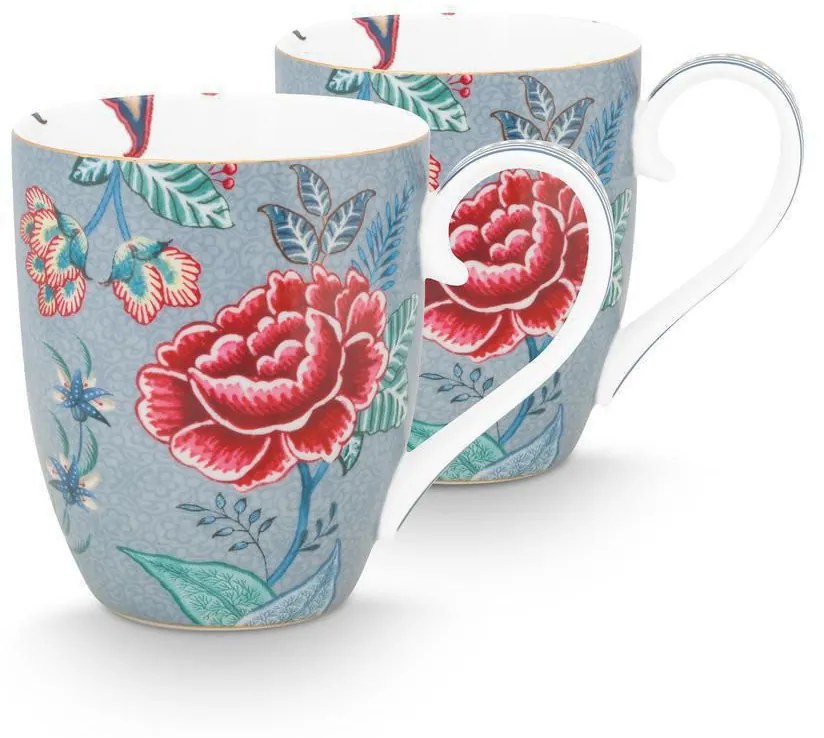 ΣΕΤ ΚΟΥΠΕΣ ΓΙΓΑΣ ΜΕ ΧΕΡΟΥΛΙ 450ml 2 ΤΕΜ. PIP STUDIO - FLOWER FESTIVAL 51002314 (ΓΑΛΑΖΙΟ)
