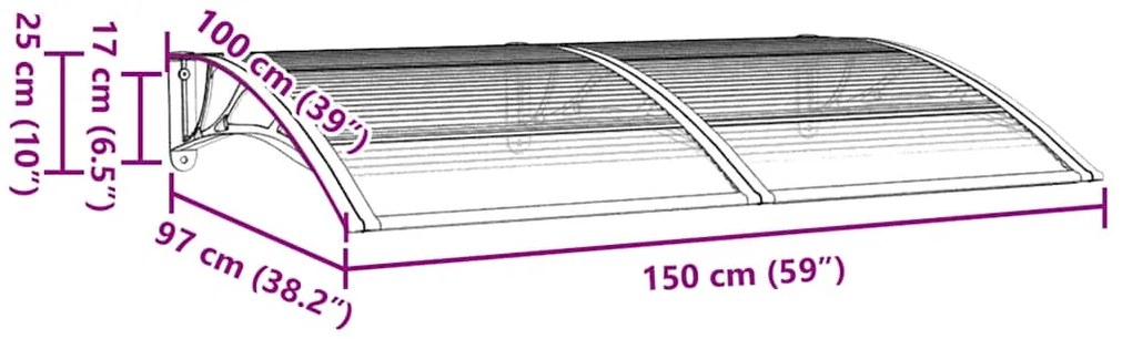 ΣΤΕΓΑΣΤΡΟ ΠΟΡΤΑΣ ΓΚΡΙ 150 X 100 ΕΚ. ΑΠΟ ΠΟΛΥΚΑΡΒΟΝΙΚΟ 153570